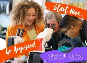 Image of students and instructor at a microscope