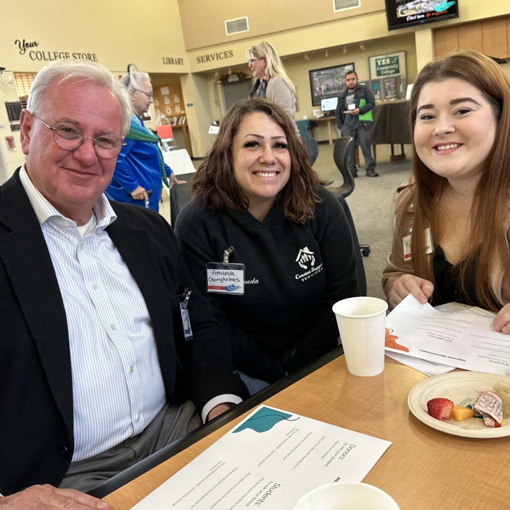 Students and Donors in the Newport Campus Commons
